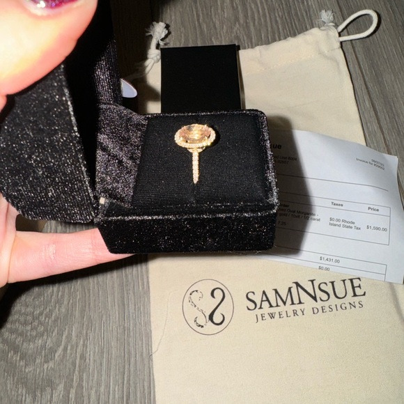 morganite 14k yellow gold diamond ring - Picture 6 of 10